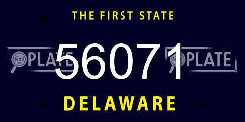 56071 Delaware License Plate