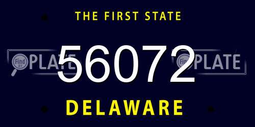 56072 Delaware License Plate