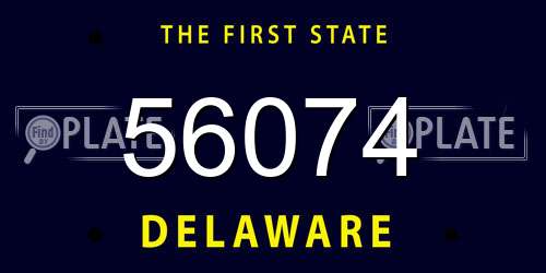 56074 Delaware License Plate