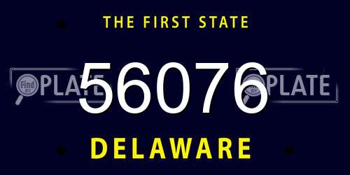 56076 Delaware License Plate