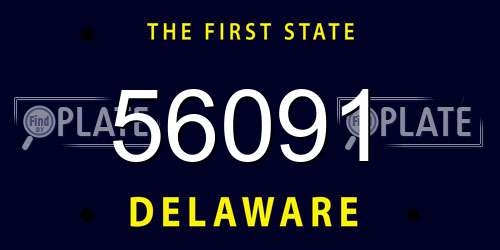 56091 Delaware License Plate