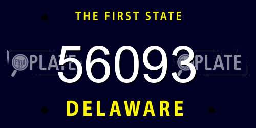 56093 Delaware License Plate