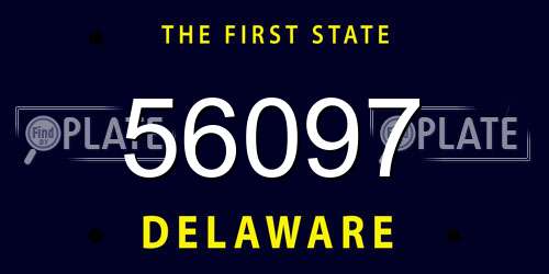 56097 Delaware License Plate
