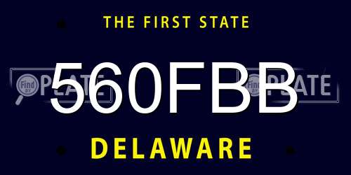 560FBB Delaware License Plate