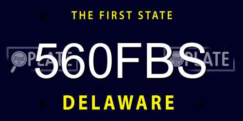 560FBS Delaware License Plate