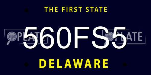 560FS5 Delaware License Plate