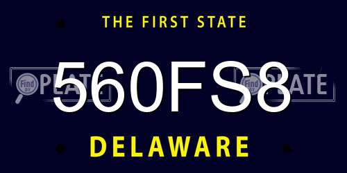 560FS8 Delaware License Plate