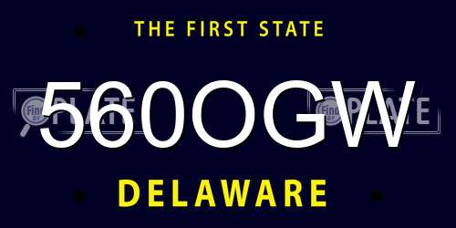 560OGW Delaware License Plate