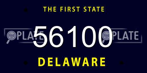 56100 Delaware License Plate