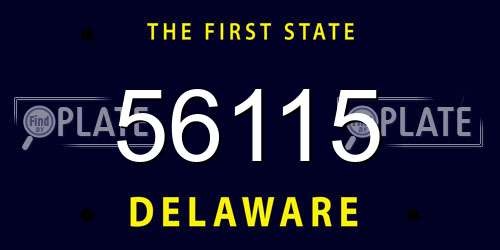 56115 Delaware License Plate