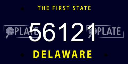 56121 Delaware License Plate