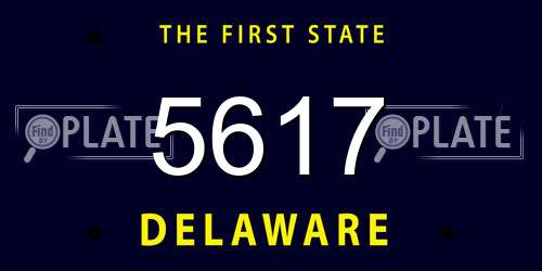 5617 Delaware License Plate