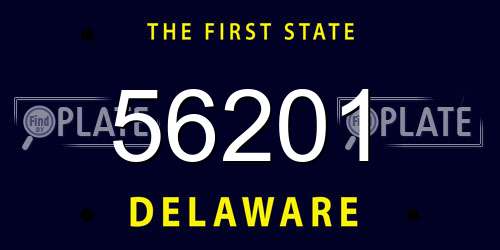 56201 Delaware License Plate