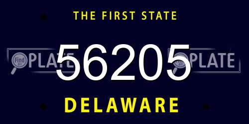 56205 Delaware License Plate
