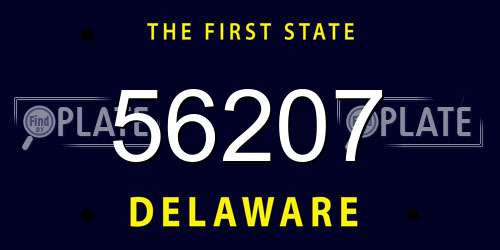 56207 Delaware License Plate