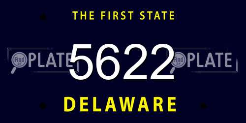 5622 Delaware License Plate