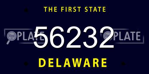 56232 Delaware License Plate