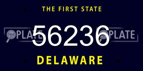 56236 Delaware License Plate