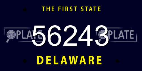 56243 Delaware License Plate