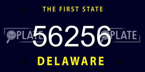 56256 Delaware License Plate