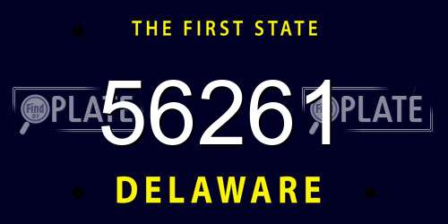 56261 Delaware License Plate
