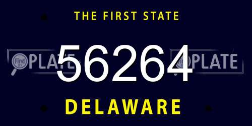 56264 Delaware License Plate