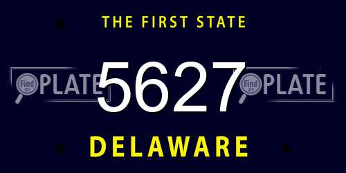 5627 Delaware License Plate