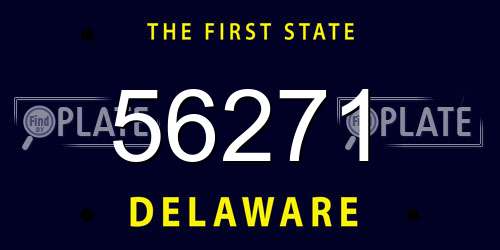 56271 Delaware License Plate