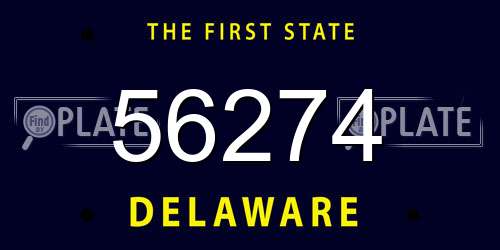 56274 Delaware License Plate