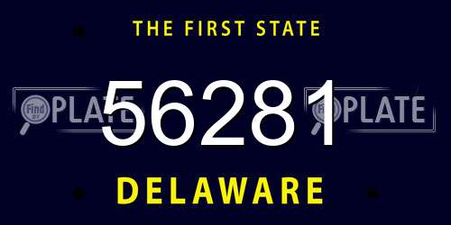 56281 Delaware License Plate