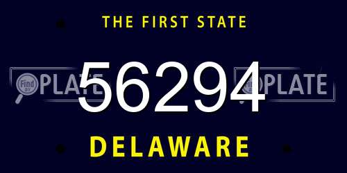 56294 Delaware License Plate