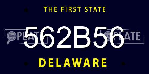 562B56 Delaware License Plate