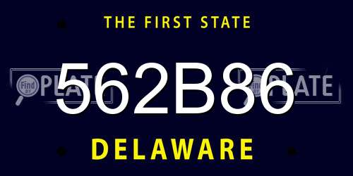 562B86 Delaware License Plate