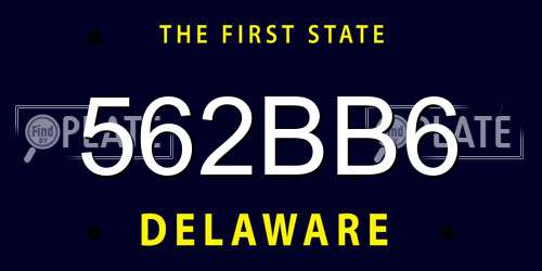 562BB6 Delaware License Plate