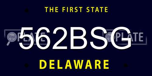 562BSG Delaware License Plate
