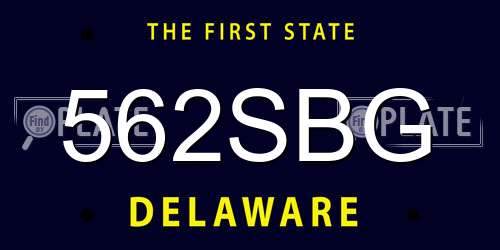 562SBG Delaware License Plate