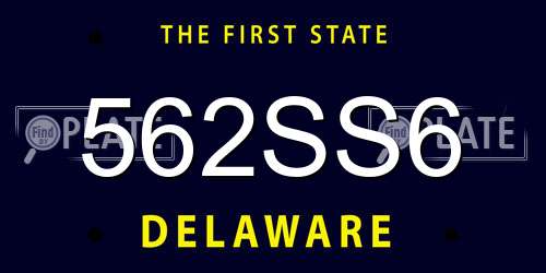 562SS6 Delaware License Plate