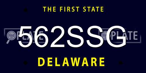 562SSG Delaware License Plate