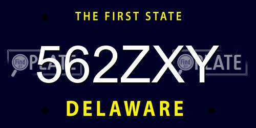 562ZXY Delaware License Plate