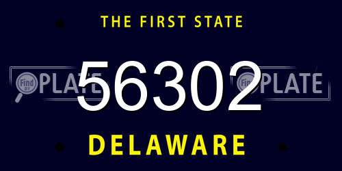 56302 Delaware License Plate