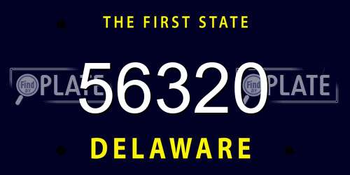 56320 Delaware License Plate
