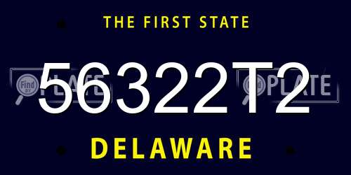56322T2 Delaware License Plate