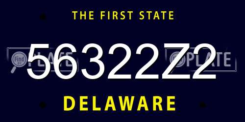 56322Z2 Delaware License Plate
