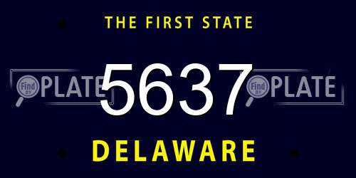5637 Delaware License Plate