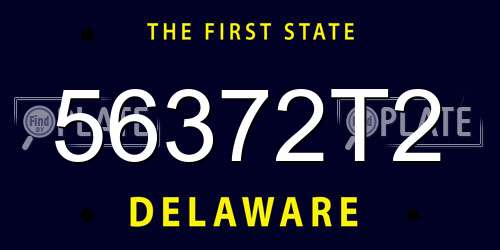 56372T2 Delaware License Plate