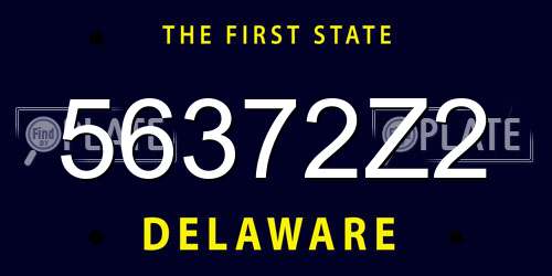 56372Z2 Delaware License Plate