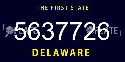 5637726 Delaware License Plate