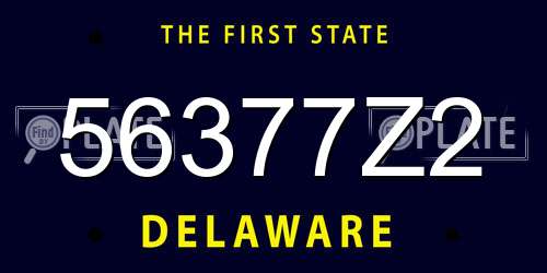 56377Z2 Delaware License Plate