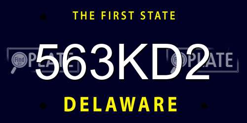 563KD2 Delaware License Plate