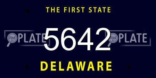 5642 Delaware License Plate
